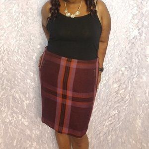 Stylus Houndstooth Plaid Skirt